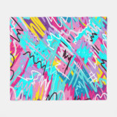 表はっきりした現抽象芸術プリント フリースブランケット (正面(横))