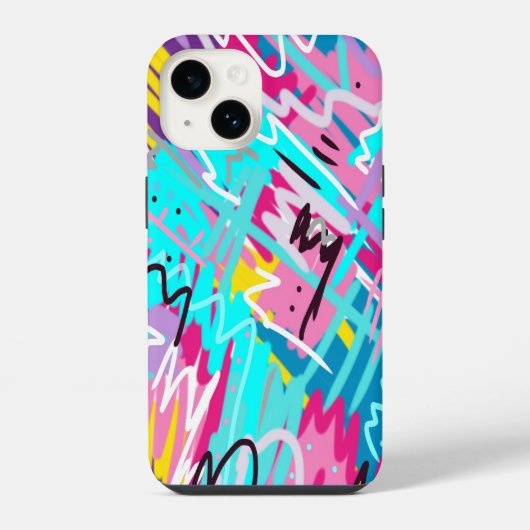 表はっきりした現抽象芸術プリント iPhoneケース (裏面)