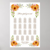 表ひまわりバラ結婚の座席表19 ポスター (正面)