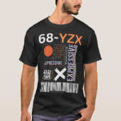 表やる気を起こさせる現, x,文字と数字 tシャツ (正面)