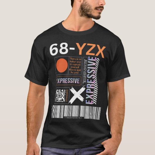 表やる気を起こさせる現, x,文字と数字 tシャツ (正面)