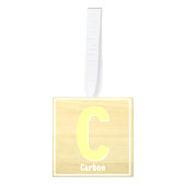 表アルファベットブロックカーボン教育C キューブオーナメント (正面)