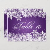 表エレガント数冬の雪の結晶（紫） ポストカード (正面/裏面)