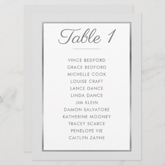 表エレガント数座席表シルバーグレー 招待状 (正面/裏面)