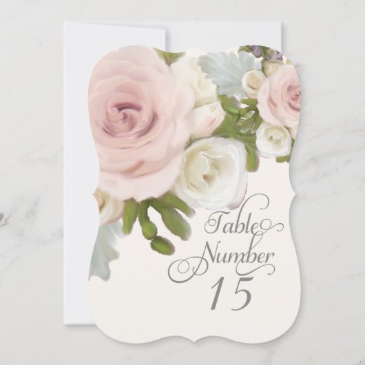 表エレガント番カードのバラを拡張した葉と 招待状 (裏面)