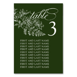 表エレガント番カー結婚ド（緑） テーブルナンバー