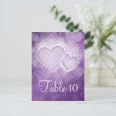 表エレガント番号のモダンハート紫 ポストカード (スタンド正面)