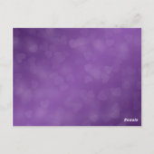 表エレガント番号のモダンハート紫 ポストカード (裏面)