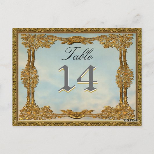 表エレガント番号カード ポストカード (裏面)