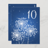 表エレガント番号サマースパークルサファイアブルー ポストカード (正面/裏面)