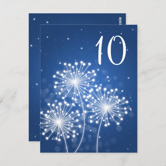 表エレガント番号サマースパークルサファイアブルー ポストカード (正面/裏面)