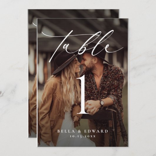 表エレガント番号フォトカード (正面/裏面)