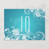 表エレガント番号フローラ渦巻き青 ポストカード (正面)