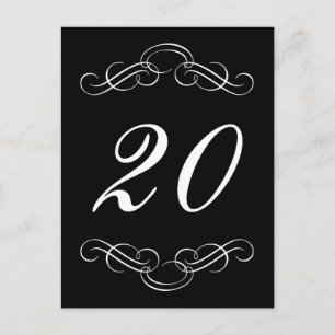 表エレガント番号（黒/白） ポストカード