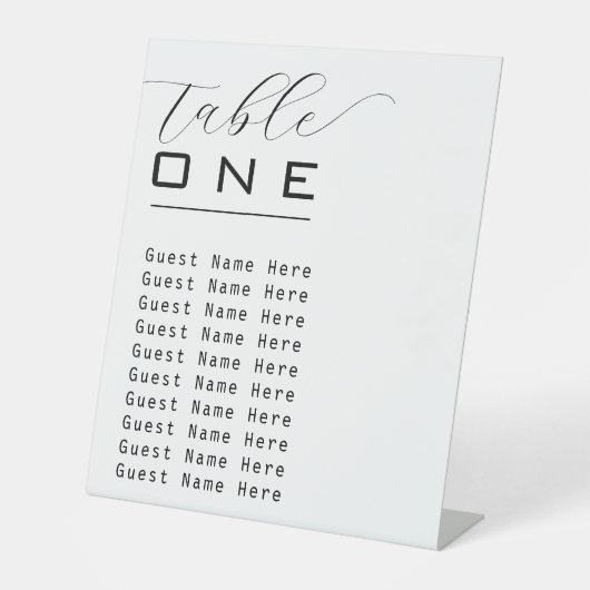 表エレガント番名白黒ミニマル 台座サイン (正面)