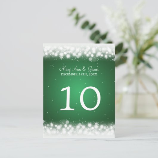 表エレガント番魔法スパークルグリーン ポストカード (スタンド正面)