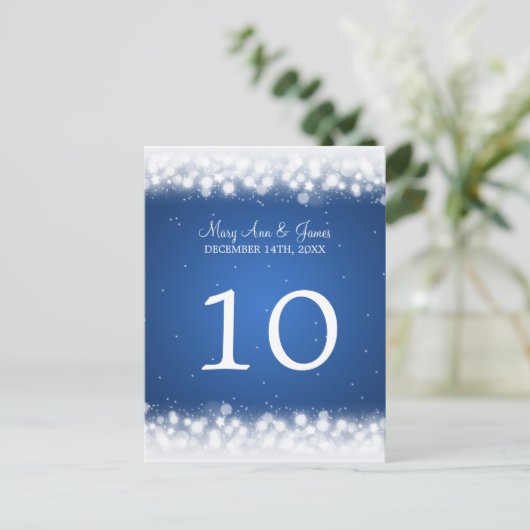 表エレガント番魔法スパークルブルー ポストカード (スタンド正面)