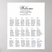 表エレガント18モダン結婚の座席表 ポスター (正面)