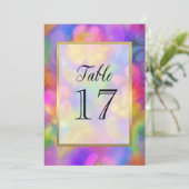 表カラフル番ダ絵を描メスク金ゴールド 招待状 (スタンド正面)