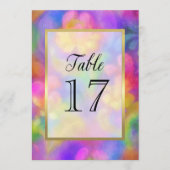 表カラフル番ダ絵を描メスク金ゴールド 招待状 (正面)