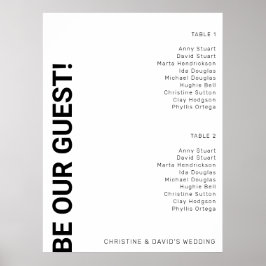 表シンプル白の結婚座席表2 ポスター