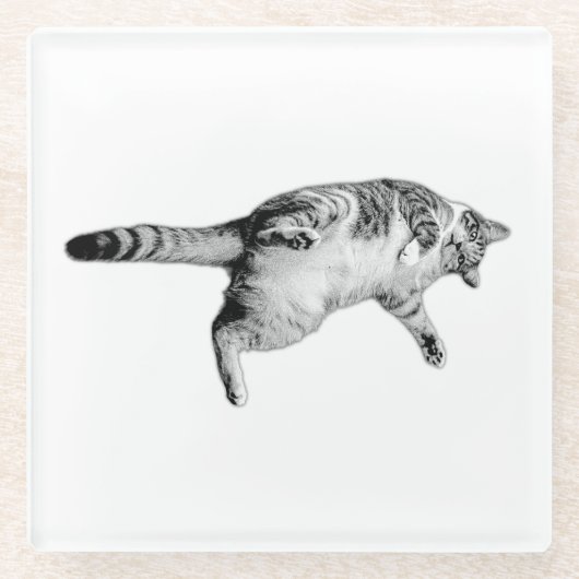 表ストライプののチャーム ガラスコースター (正面)