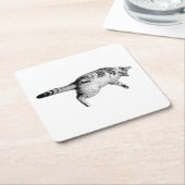 表ストライプののチャーム スクエアペーパーコースター (アングル)