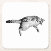 表ストライプののチャーム スクエアペーパーコースター (正面)