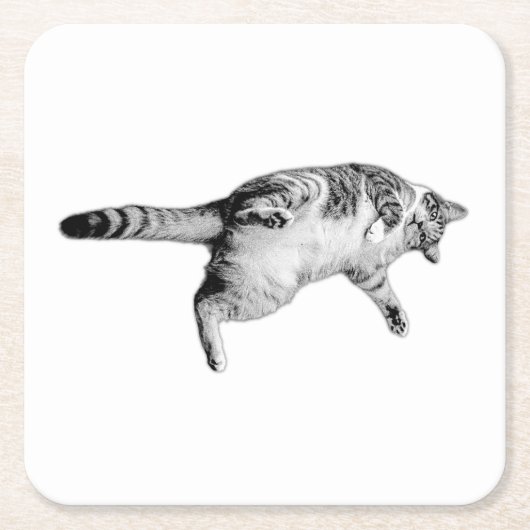 表ストライプののチャーム スクエアペーパーコースター (正面)