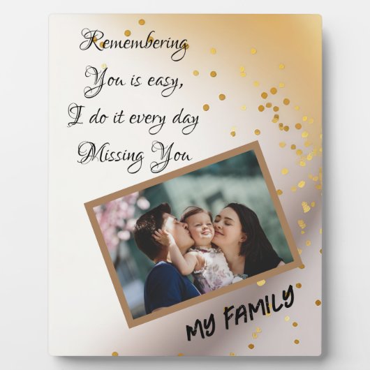 表パーソナライズされた板8x10イーゼル付 フォトプラーク (正面)