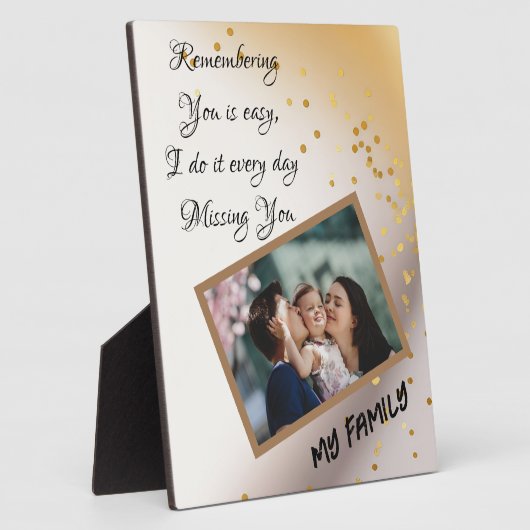 表パーソナライズされた板8x10イーゼル付 フォトプラーク (側面)