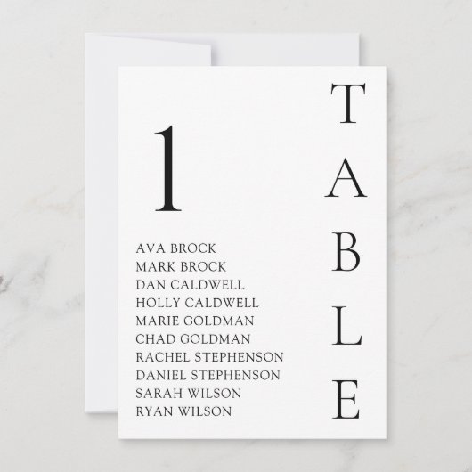 表ミニマル数座席表 招待状 (正面)