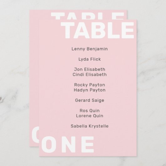 表モダンはっきりした数座席表 招待状 (正面/裏面)