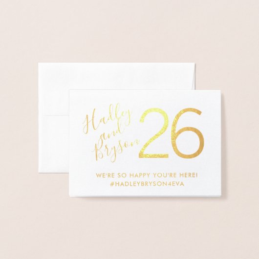 表モダンエレガント番号実在FOIL 箔カード (封筒付き正面)