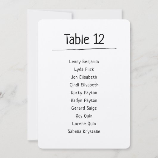 表モダン数座席表 招待状 (正面)