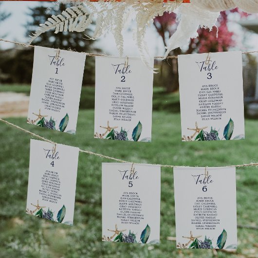 表モダン航海の番号シーティングチャートカード