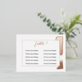 表モダン色彩の鮮やか番号の結婚配置カード 箔招待状ポストカード (立ち正面)