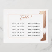 表モダン色彩の鮮やか番号の結婚配置カード 箔招待状ポストカード (正面)