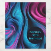 表モダン10色 – 青とピンク –  ワインラベル (シングルラベル)