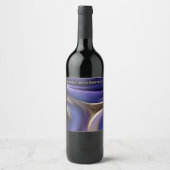 表モダン10色 – 青の紫と金ゴールド- ワインラベル (正面)