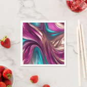 表モダンDecor-Vivaマゼンタターコイズと金ゴールド スタンダードカクテルナプキン (インサイチュ)