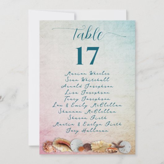 表名付き表の番号リスト生存海 招待状 (正面)