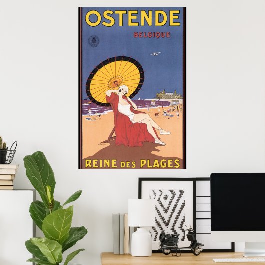表向きベルジークのヴィンテージ旅行ポスター ポスター (ホームオフィス)