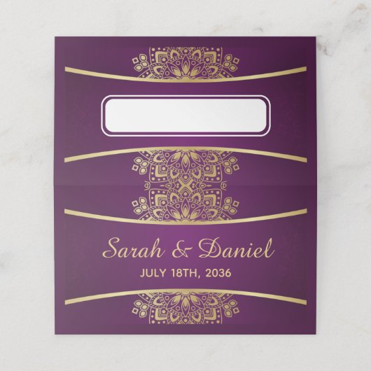 表座席表金ゴールドマンダラオンパープル結婚ズ プレイスカード (外部開封)