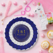 表彰状リボン青白1位紙プレート ペーパープレート (パーティー)