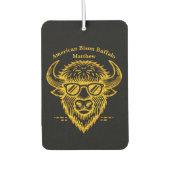 表情のあるサングラスを着たクールバイソン カーエアーフレッシュナー (正面)