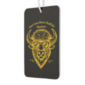 表情のあるサングラスを着たクールバイソン カーエアーフレッシュナー (左)