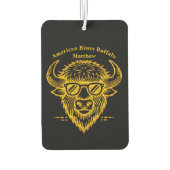 表情のあるサングラスを着たクールバイソン カーエアーフレッシュナー (裏面)