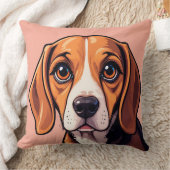 表情のある目で愛らしいビーグル クッション (ブランケット)
