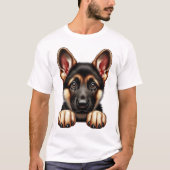 表情を表す目を持つドイツの羊飼い犬 Tシャツ (正面)